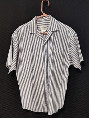 Vintage Calvin Klein Sport Striped Button-Up – 100% Cotton